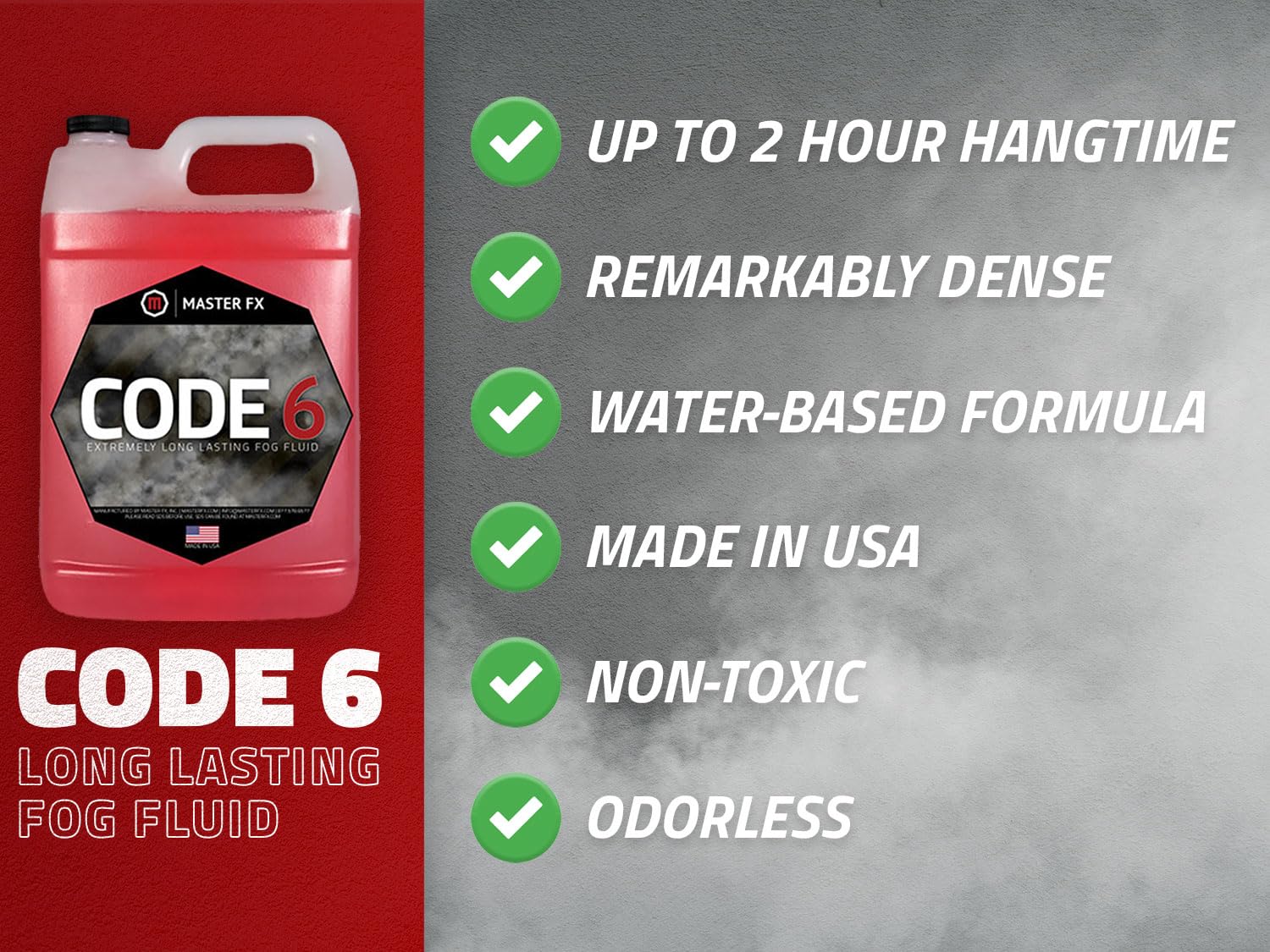 Code 6 Premium Fog Fluid – Long Lasting